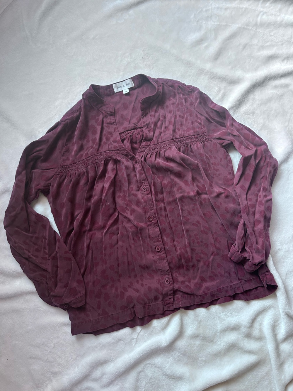 cloth & stone Textured Leopard Button-Front Top